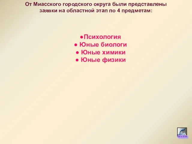 От Миасского городского округа были представлены заявки на областной этап по 4