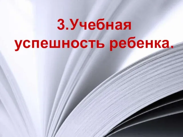 3.Учебная успешность ребенка.