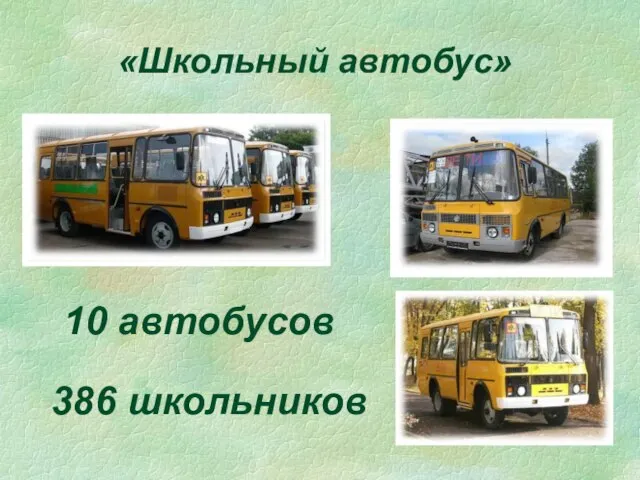 «Школьный автобус» 10 автобусов 386 школьников