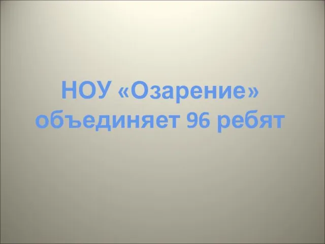 НОУ «Озарение» объединяет 96 ребят