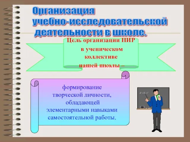 Организация учебно-исследовательской деятельности в школе. Цель организации НИР в ученическом коллективе нашей