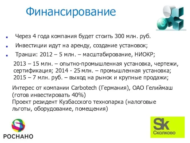 Через 4 года компания будет стоить 300 млн. руб. Инвестиции идут на