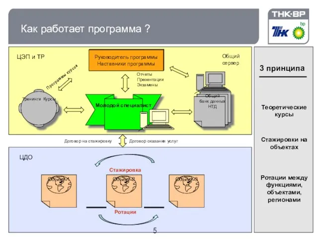 Как работает программа ? Молодой специалист Тренинги Курсы Общий банк данных НТД