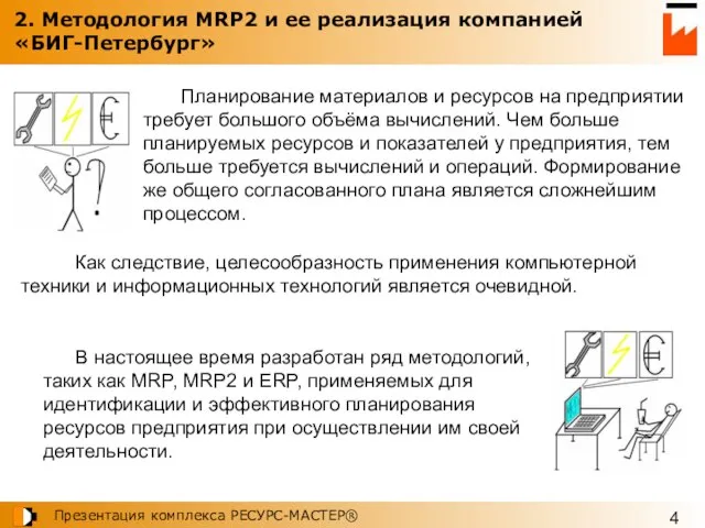 2. Методология MRP2 и ее реализация компанией «БИГ-Петербург» Планирование материалов и ресурсов