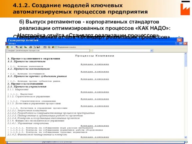 4.1.2. Создание моделей ключевых автоматизируемых процессов предприятия б) Выпуск регламентов - корпоративных