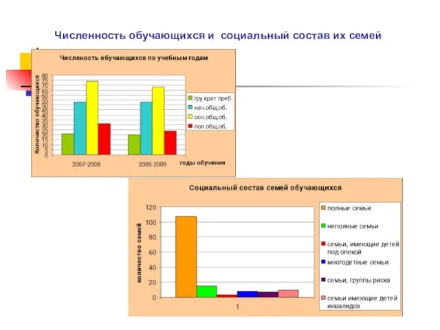 Численность обучающихся и социальный состав их семей