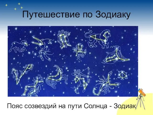 Путешествие по Зодиаку Пояс созвездий на пути Солнца - Зодиак