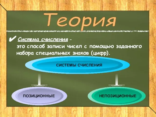 Система счисления – это способ записи чисел с помощью заданного набора специальных