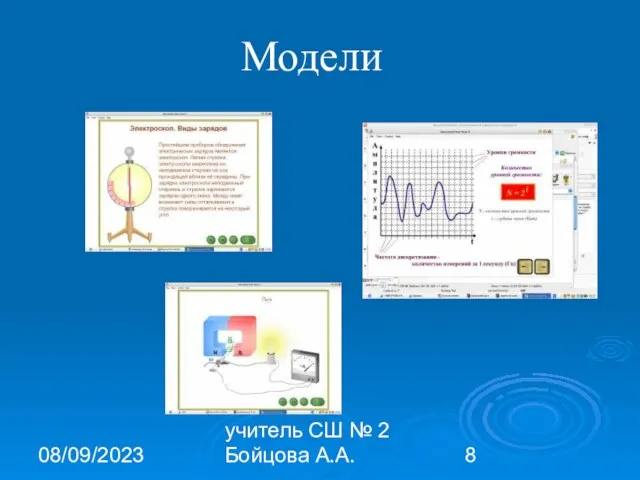 08/09/2023 учитель СШ № 2 Бойцова А.А. Модели