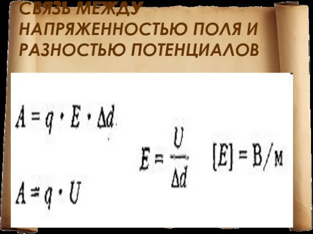 СВЯЗЬ МЕЖДУ НАПРЯЖЕННОСТЬЮ ПОЛЯ И РАЗНОСТЬЮ ПОТЕНЦИАЛОВ