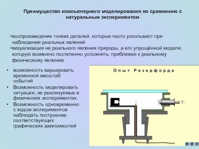 возможность варьировать временной масштаб событий Возможность моделировать ситуации, не реализуемые в физических