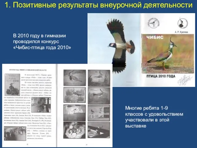 1. Позитивные результаты внеурочной деятельности В 2010 году в гимназии проводился конкурс