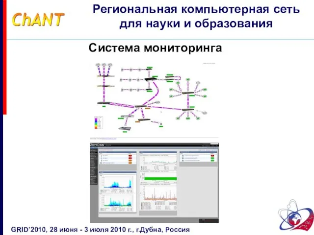 Система мониторинга GRID’2010, 28 июня - 3 июля 2010 г., г.Дубна, Россия