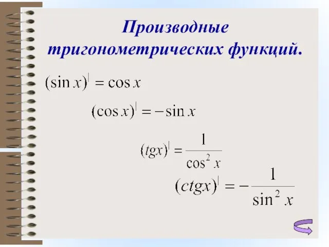 Производные тригонометрических функций.