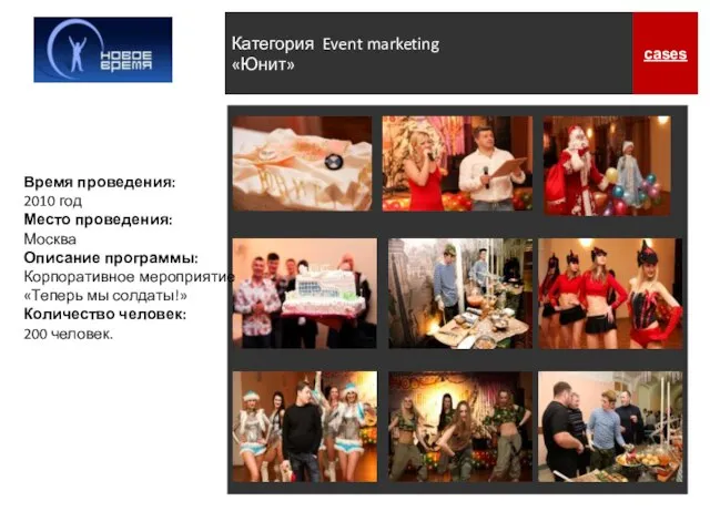 Категория Event marketing «Юнит» cases Время проведения: 2010 год Место проведения: Москва