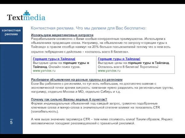 _ 5 контекстная реклама 5000 Контекстная реклама. Что мы делаем для Вас