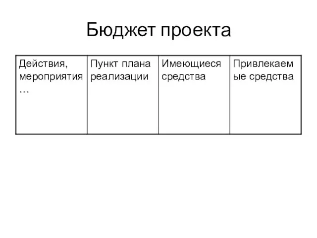 Бюджет проекта