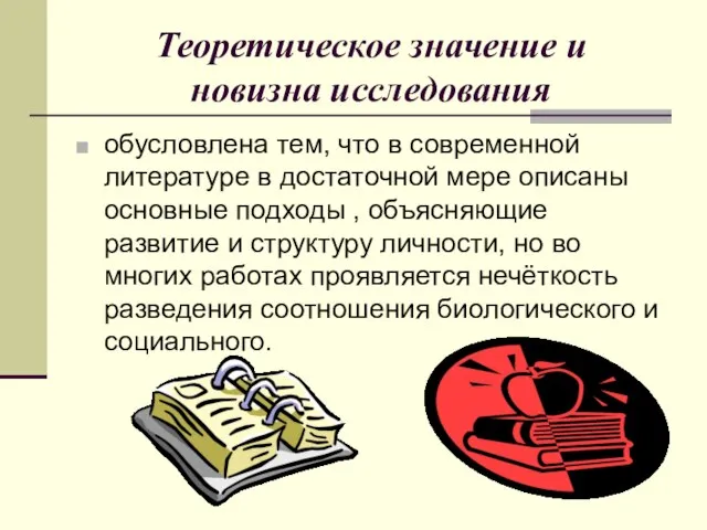 Теоретическое значение и новизна исследования обусловлена тем, что в современной литературе в