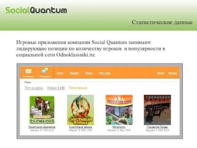 Игровые приложения компании Social Quantum занимают лидирующие позиции по количеству игроков и