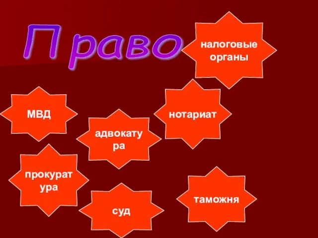 Право МВД прокуратура адвокатура нотариат налоговые органы суд таможня