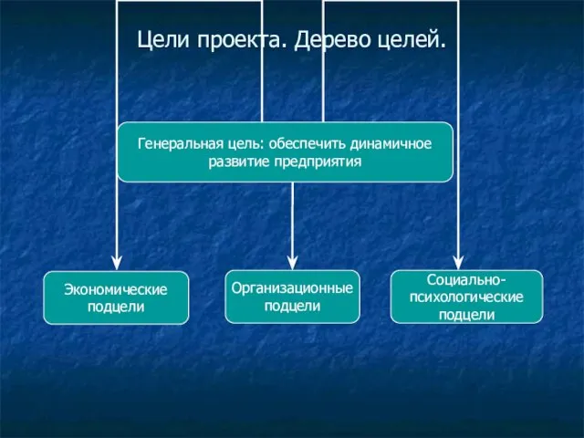 Цели проекта. Дерево целей.