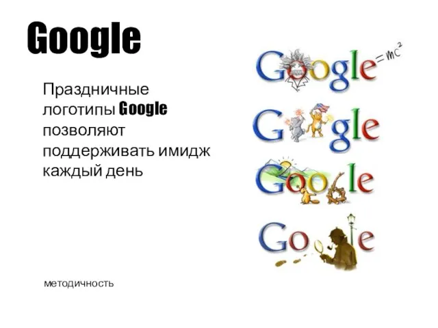 Google Праздничные логотипы Google позволяют поддерживать имидж каждый день методичность