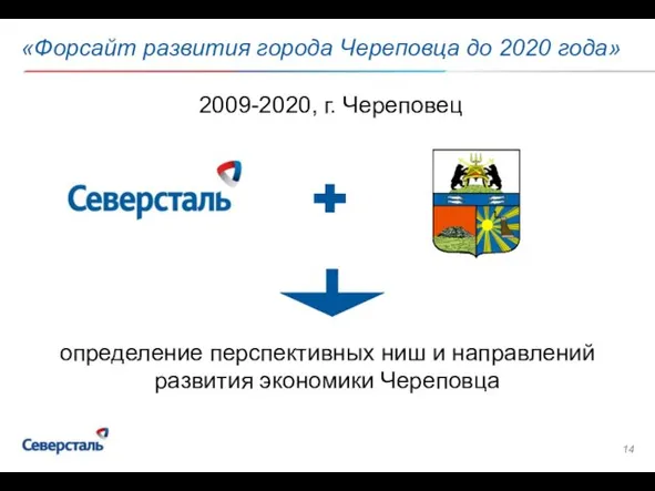 «Форсайт развития города Череповца до 2020 года» определение перспективных ниш и направлений