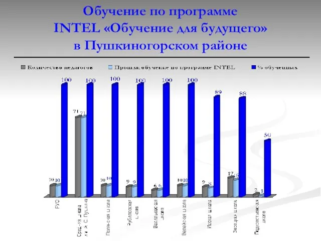 Обучение по программе INTEL «Обучение для будущего» в Пушкиногорском районе