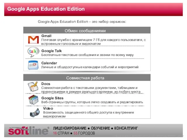 Google Apps Education Edition Gmail Почтовая служба с хранилищем 7 Гб для