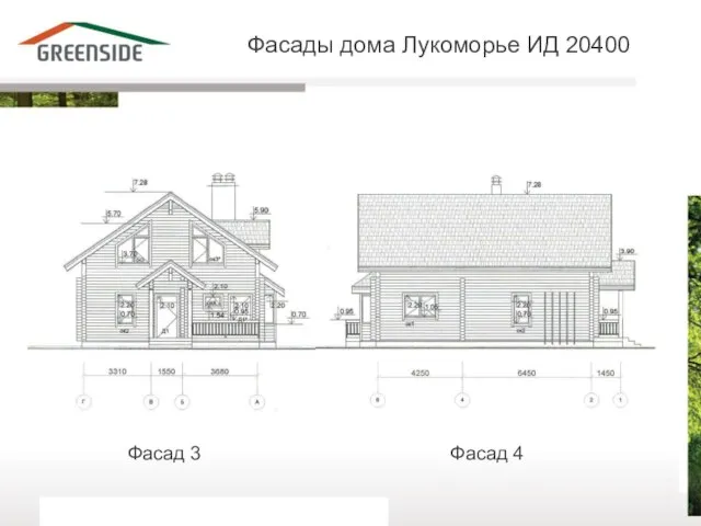 Фасады дома Лукоморье ИД 20400 Фасад 3 Фасад 4