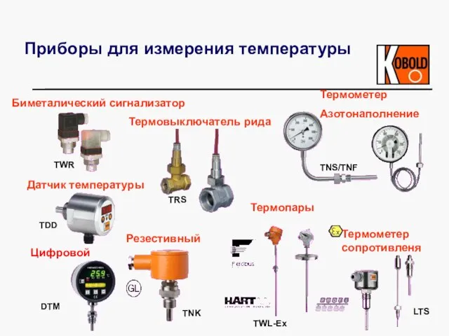 Приборы для измерения температуры Термометер Азотонаполнение Биметалический сигнализатор Термовыключатель рида Резестивный Датчик