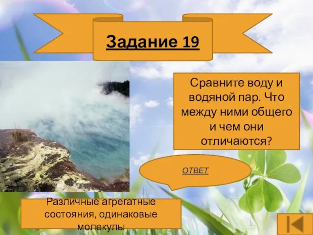 Задание 19 Сравните воду и водяной пар. Что между ними общего и