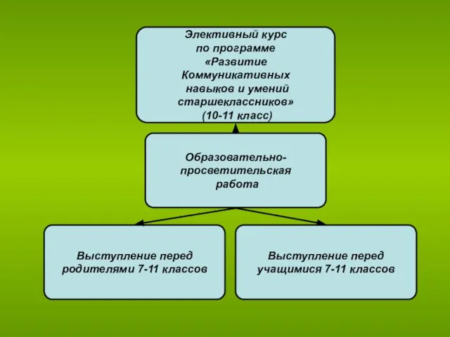 Образовательно- просветительская работа Элективный курс по программе «Развитие Коммуникативных навыков и умений