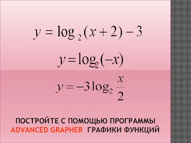 ПОСТРОЙТЕ С ПОМОЩЬЮ ПРОГРАММЫ ADVANCED GRAPHER ГРАФИКИ ФУНКЦИЙ