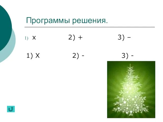 Программы решения. х 2) + 3) – 1) Х 2) - 3) -