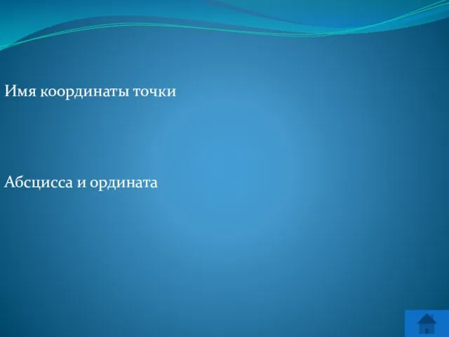 Имя координаты точки Абсцисса и ордината