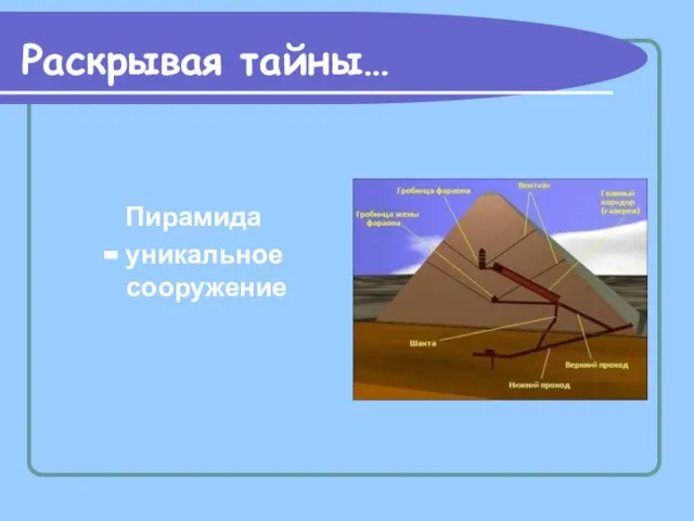 Раскрывая тайны… Пирамида - уникальное сооружение