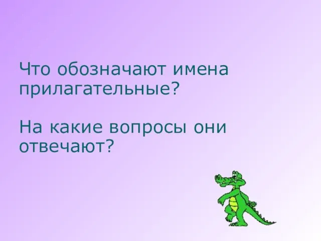 Что обозначают имена прилагательные? На какие вопросы они отвечают?