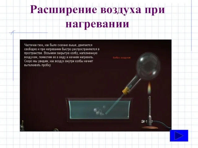 Расширение воздуха при нагревании