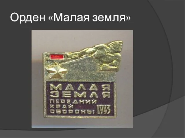 Орден «Малая земля»