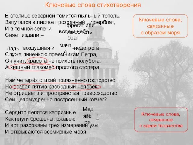 В столице северной томится пыльный тополь, Запутался в листве прозрачный циферблат, И