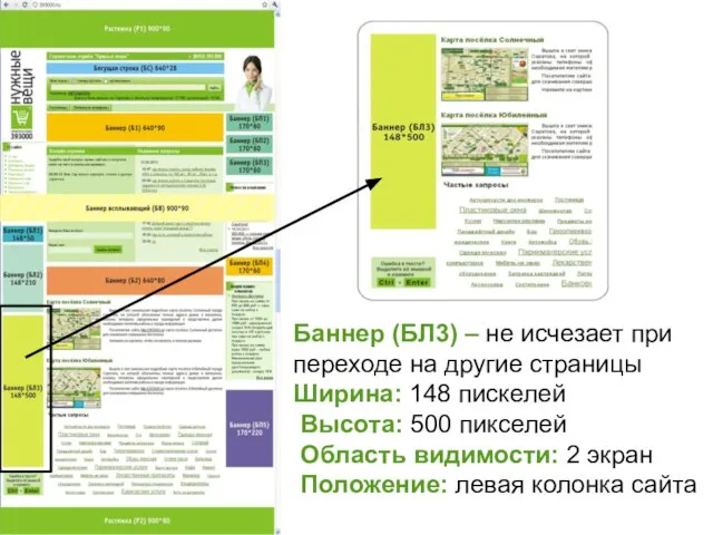 Баннер (БЛ3) – не исчезает при переходе на другие страницы Ширина: 148