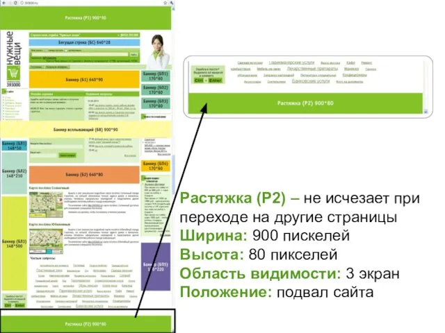 Растяжка (Р2) – не исчезает при переходе на другие страницы Ширина: 900