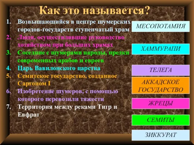 Как это называется? Возвышающийся в центре шумерских городов-государств ступенчатый храм Люди, осуществлявшие