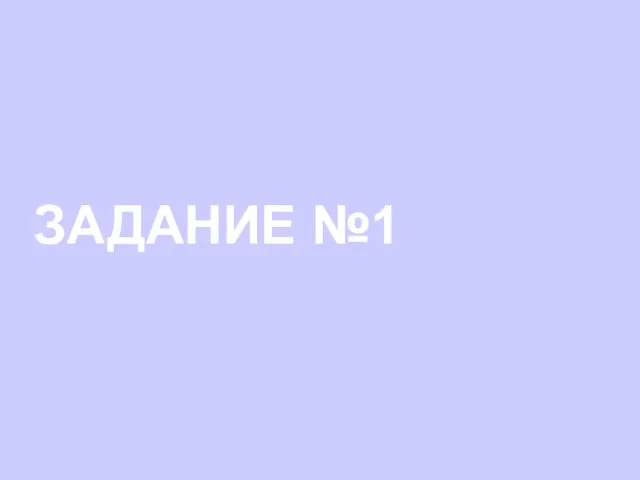 ЗАДАНИЕ №1