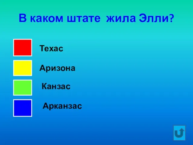 В каком штате жила Элли? Техас Аризона Канзас Арканзас