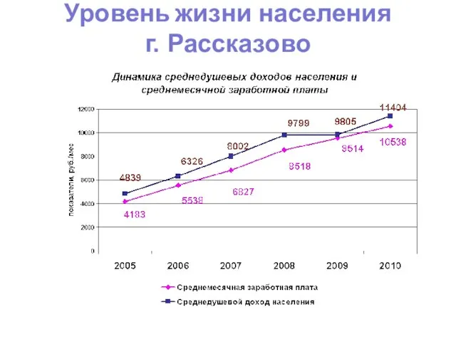 Уровень жизни населения г. Рассказово