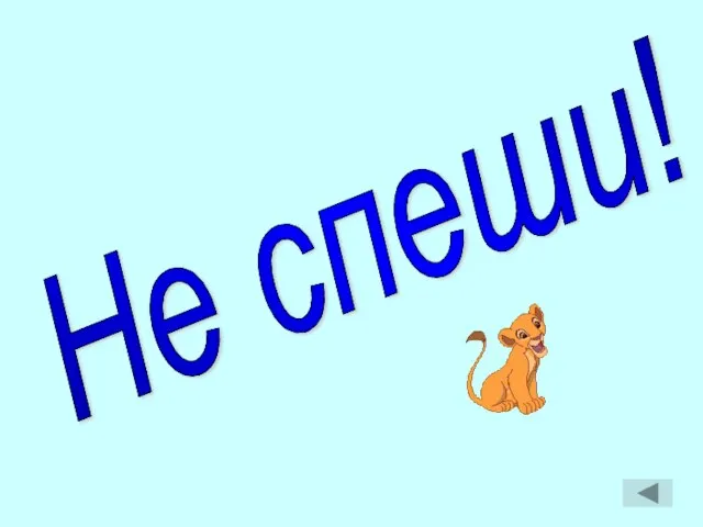 Не спеши!