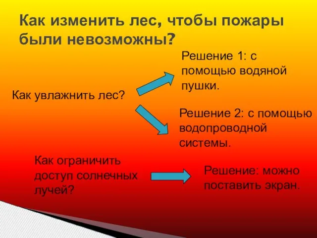 Как изменить лес, чтобы пожары были невозможны? Как увлажнить лес? Как ограничить