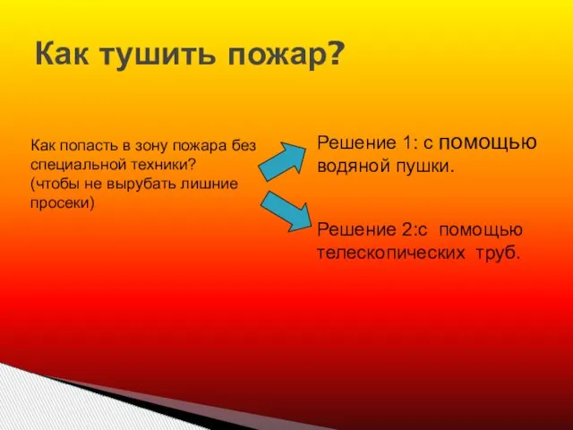 Как тушить пожар? Как попасть в зону пожара без специальной техники? (чтобы